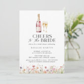 Cheers | Schattige Girly Pink Champagne Vrijgezell Kaart (Staand voorkant)