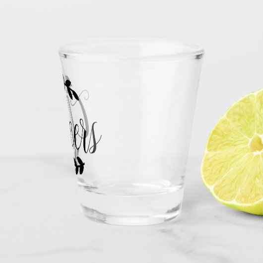 Cheers Script Black Laurels Shot Glas (Rechts)