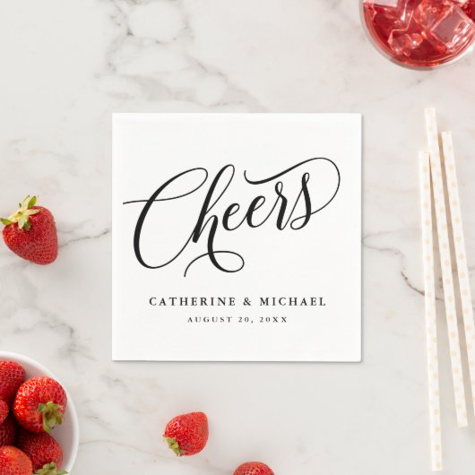 Cheers Script Flourish, gepersonaliseerd papier Na Servet (Insitu)