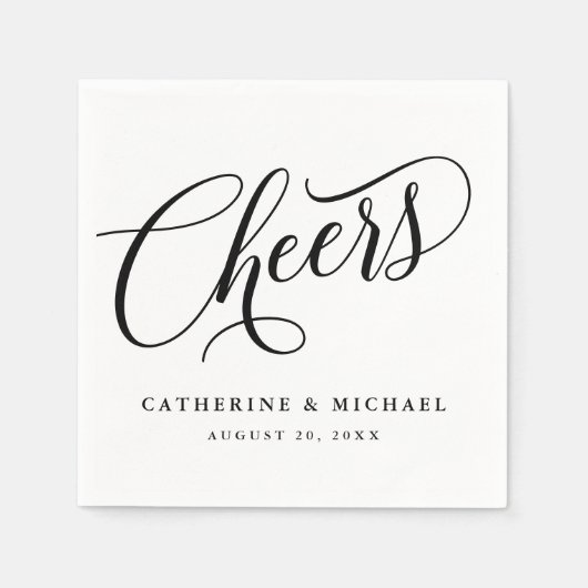 Cheers Script Flourish, gepersonaliseerd papier Na Servet (Voorkant)