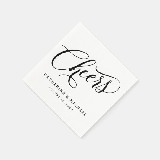 Cheers Script Flourish, gepersonaliseerd papier Na Servet (Hoek)