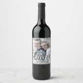 CHEERS Script Moderne aangepaste foto Wijn Etiket (Voorkant)