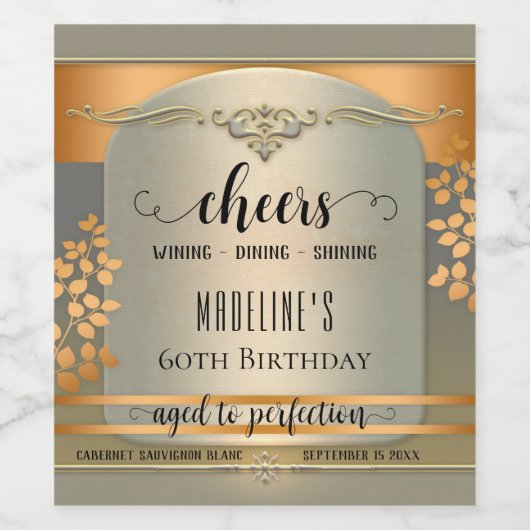 Cheers script ouder aan perfecte verjaardag wijn etiket (Enkel label)