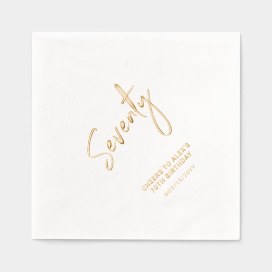 Cheers Seventy | Modern Adult 70ste verjaardag par Folie Servetten (Voorkant)