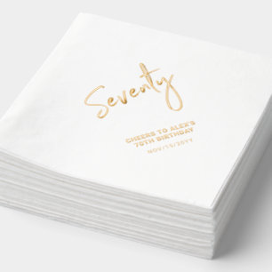 Cheers Seventy   Moderne volwassene 70ste verjaard Folie Servetten