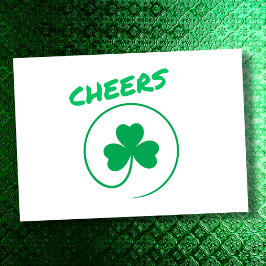 Cheers Shamrock Clover Elegant All Purpose Blank Kaart