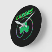 Cheers Shamrock Clover Ierland Ronde Klok (Hoek)