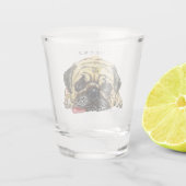 Cheers Shot Glass met Funny Pug Dog - Aangepaste t Glas (Achterkant)