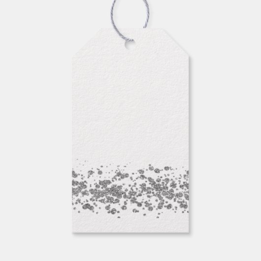 Cheers Silver Glitter gift labels Cadeaulabel (Achterkant)