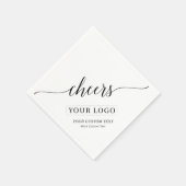 Cheers | Simple Black Business Logo Aangepaste tek Servet (Hoek)