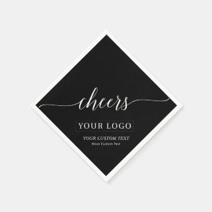 Cheers   Simple Black Business Logo Custom Servet