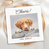 Cheers Simple Photo Cute Fun Dog Pet Wedding Servet