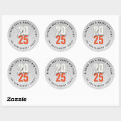 Cheers Sinaasappel 2025 Silver Glitter Nieuwjaar V Ronde Sticker (Vel)