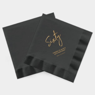 Cheers Sixty   Moderne Volwassen 60e Verjaardagsfe Folie Servetten