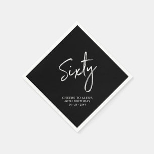 Cheers Sixty   Moderne volwassene 60e verjaardagsf Servet
