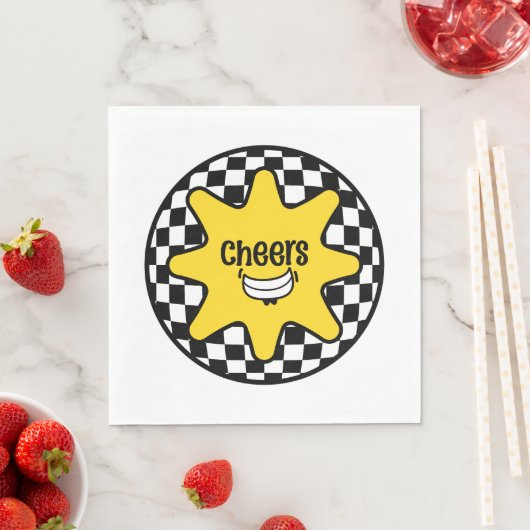 Cheers Smiley Star – Retro Geruit Servet (Insitu)