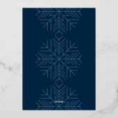 Cheers Snowflake Business Greeting Navy Blue Folie Feestdagenkaart (Achterkant)