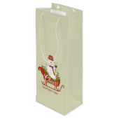 Cheers Snowman met wijn en kerstmis Wijn Cadeautas (Achterkant Gekanteld)