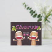 Cheers Sock Monkeys Briefkaart (Staand voorkant)