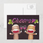Cheers Sock Monkeys Briefkaart (Voorkant / Achterkant)