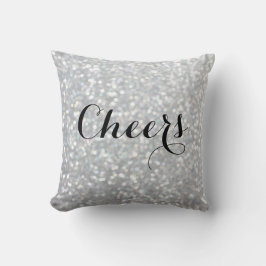 Cheers Sparkly Silver Pillow Kussen