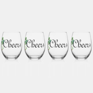 ☘️ Cheers St. Patrick’s Day Clover Wijnglas Zonder Voet