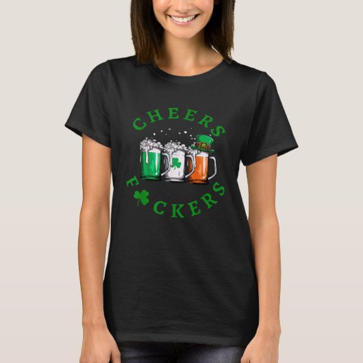 Cheers St. Patrick's Day Irish Drinking Green Sham T-shirt (Voorkant)