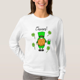 Cheers St Patrick's Day Leprechaun | Groene bier T-shirt