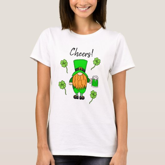 Cheers St Patrick's Day Leprechaun | Groene bier T T-shirt (Voorkant)