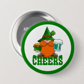 Cheers St. Patrick's Day Leprechaun Ronde Button 7,6 Cm (Voorkant /achterkant)