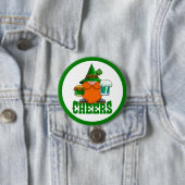 Cheers St. Patrick's Day Leprechaun Ronde Button 7,6 Cm (In situ)