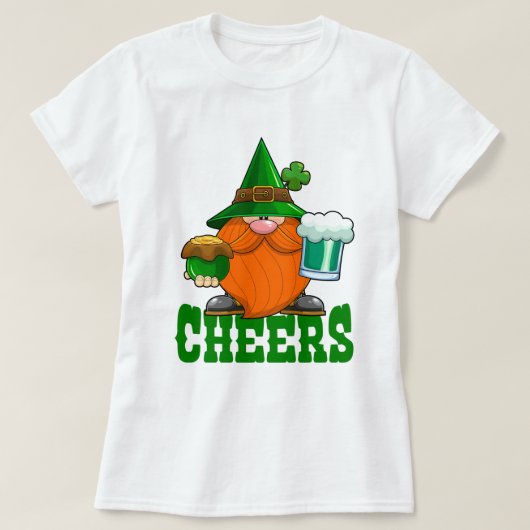 Cheers St. Patrick's Day Leprechaun T-shirt (Design voorkant)