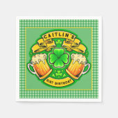 Cheers St Patricks Day Shamrock 21e verjaardag Servet (Voorkant)
