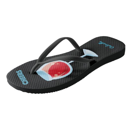 Cheers Summer Red Wine Teenslippers (Schuin)