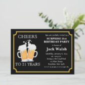 Cheers Surprise 21st Birthday Party Kaart (Staand voorkant)