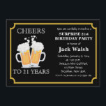 Cheers Surprise 21st Birthday Party Kaart<br><div class="desc">Cheers tot 50 jaar Verrassend 50e verjaardag feestdagen</div>
