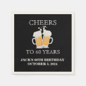 Cheers Surprise 60ste verjaardag Ecru Papier serve Servetten (Voorkant)