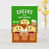 Cheers Taco Beer Lover Verjaardag Kaart (Gele Bloem)