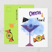 Cheers & Tears Halloween Party Invitation Aankondigingskaart (Voorkant / Achterkant)