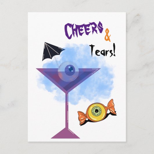 Cheers & Tears Halloween Party Invitation Aankondigingskaart (Voorkant)
