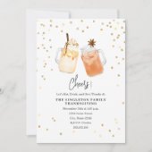 Cheers Thanksgiving Mason Jar Pumpkin Apple Drink Kaart (Voorkant)