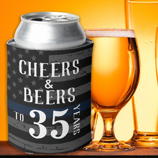 Cheers Thin Blue Line Aangepast politieontslag Blikjeskoeler