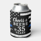 Cheers Thin Blue Line Flag Police Retirement Blikjeskoeler (Blikje Voorkant)