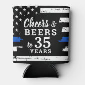 Cheers Thin Blue Line Flag Police Retirement Blikjeskoeler (Voorkant)
