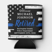 Cheers Thin Blue Line Flag Police Retirement Blikjeskoeler (Achterkant)