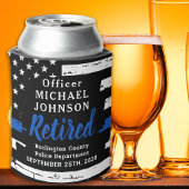 Cheers Thin Blue Line Flag Police Retirement Blikjeskoeler