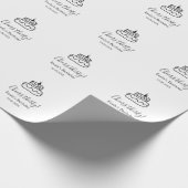 Cheers thirty birthday cake black scribble hand cadeaupapier (Hoek)