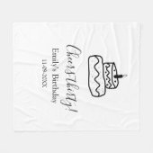 Cheers thirty birthday cake black scribble hand fleece deken (Voorkant (Horizontaal))