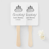 Cheers thirty birthday cake black scribble hand handwaaier (Voorkant en achterkant)