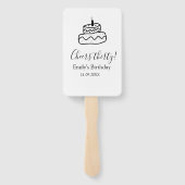 Cheers thirty birthday cake black scribble hand handwaaier (Achterkant)